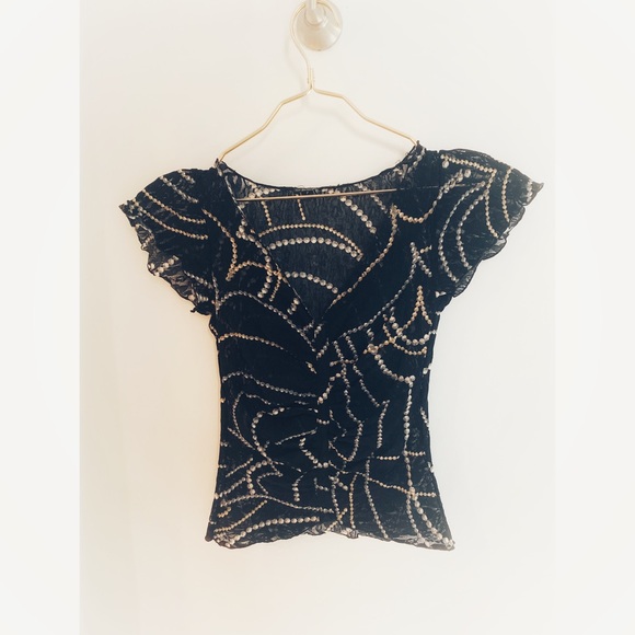 Black lace San Remo with pearl pattern - Picture 3 of 4